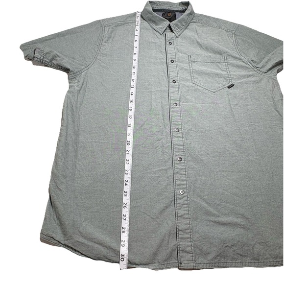 5.11 Tactical Shirt Mens Large Soft Green Short Sleeve Button Snap Utility 71372 - Picture 8 of 9